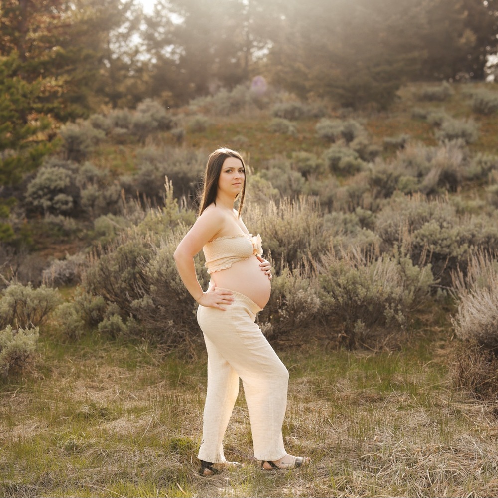 Elegant Cream Maternity Jumpsuit